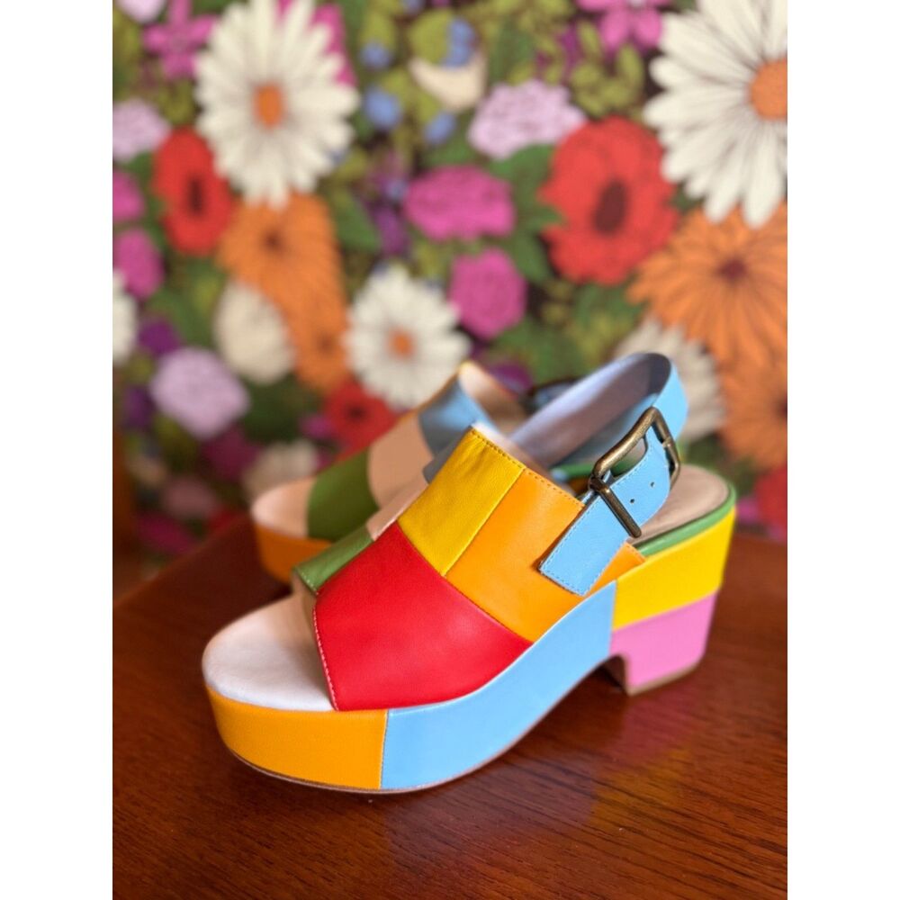 Charlotte Stone x Aelfie Elena in Size 7 Rainbow Platform Sandal Open Toe - Picture 5 of 8